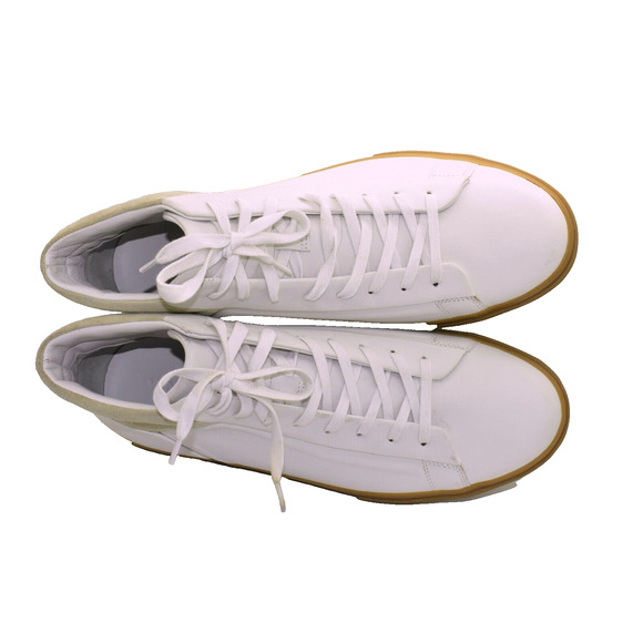 D0 NEW VINCE Fynn White Nappa Leather High Top Sneaker Shoes Size 12M $250 main image 6